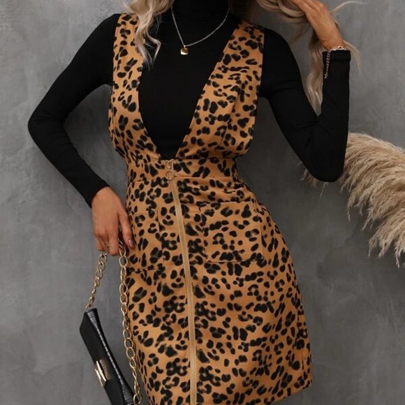 Animal Print Corduroy Mini Dress - Picture 4 of 5
